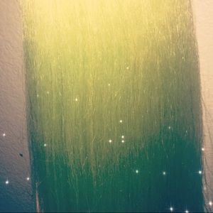 Green enstyle silky straight hair